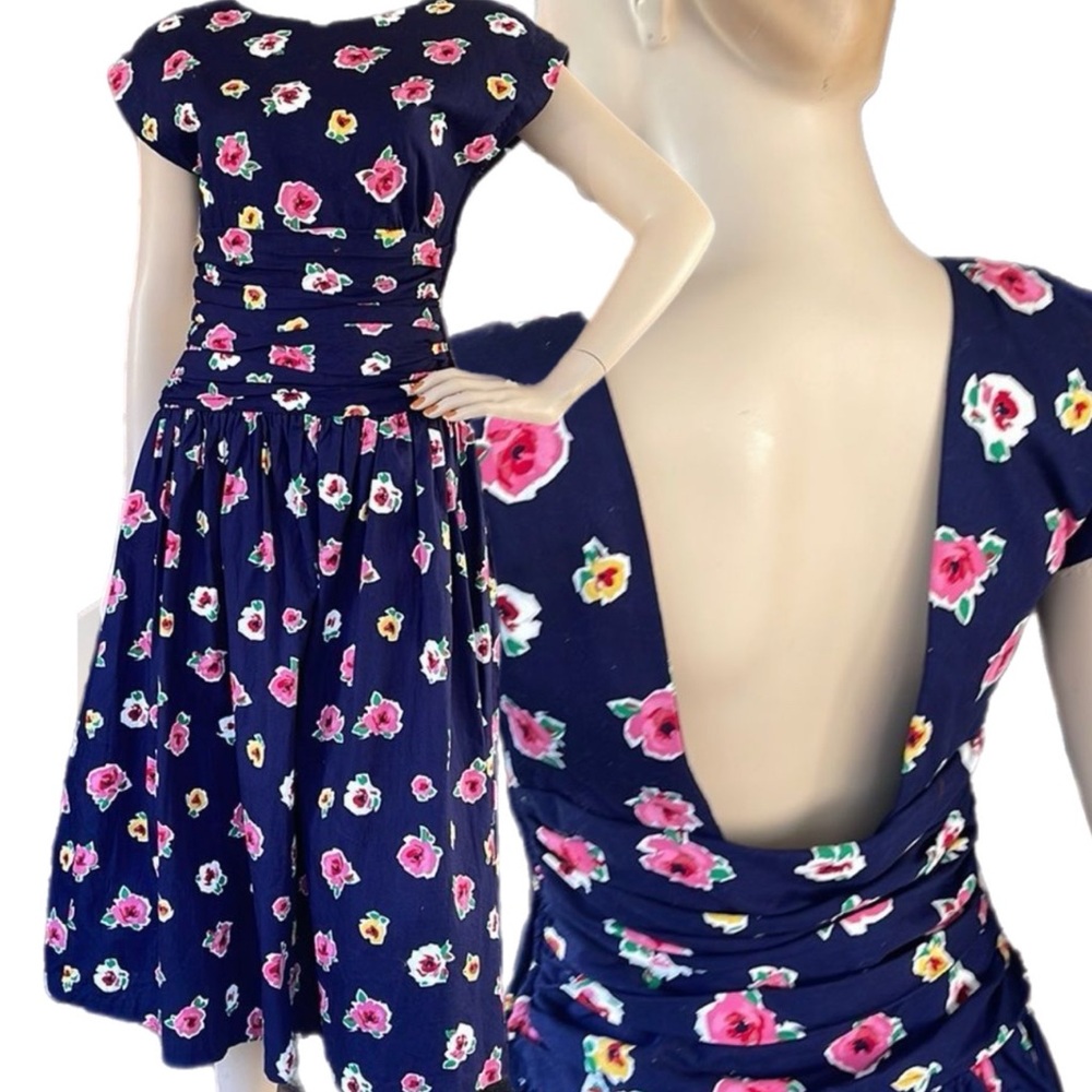 Vintage 80s Patty O'Neil Floral Summer Dress - Picture 1 of 17